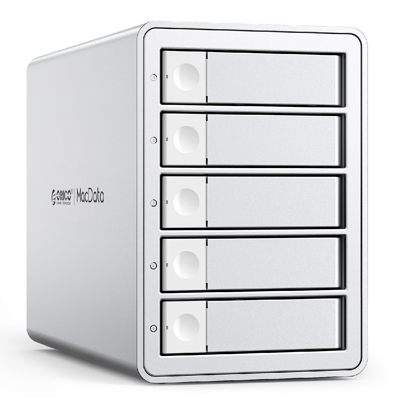 Orico Raid Caja De Aluminio Para 5 Bahías Sata HDD/SSD De 2,5/3,5 Pulgadas, Usb3.0 Type-B 5 Gbps