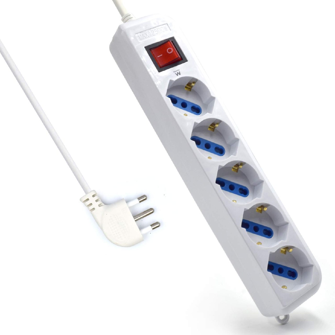Regleta Eléctrica 6 Tomas – Base de Enchufes Schuko/Italiano con Interruptor, Protección cont