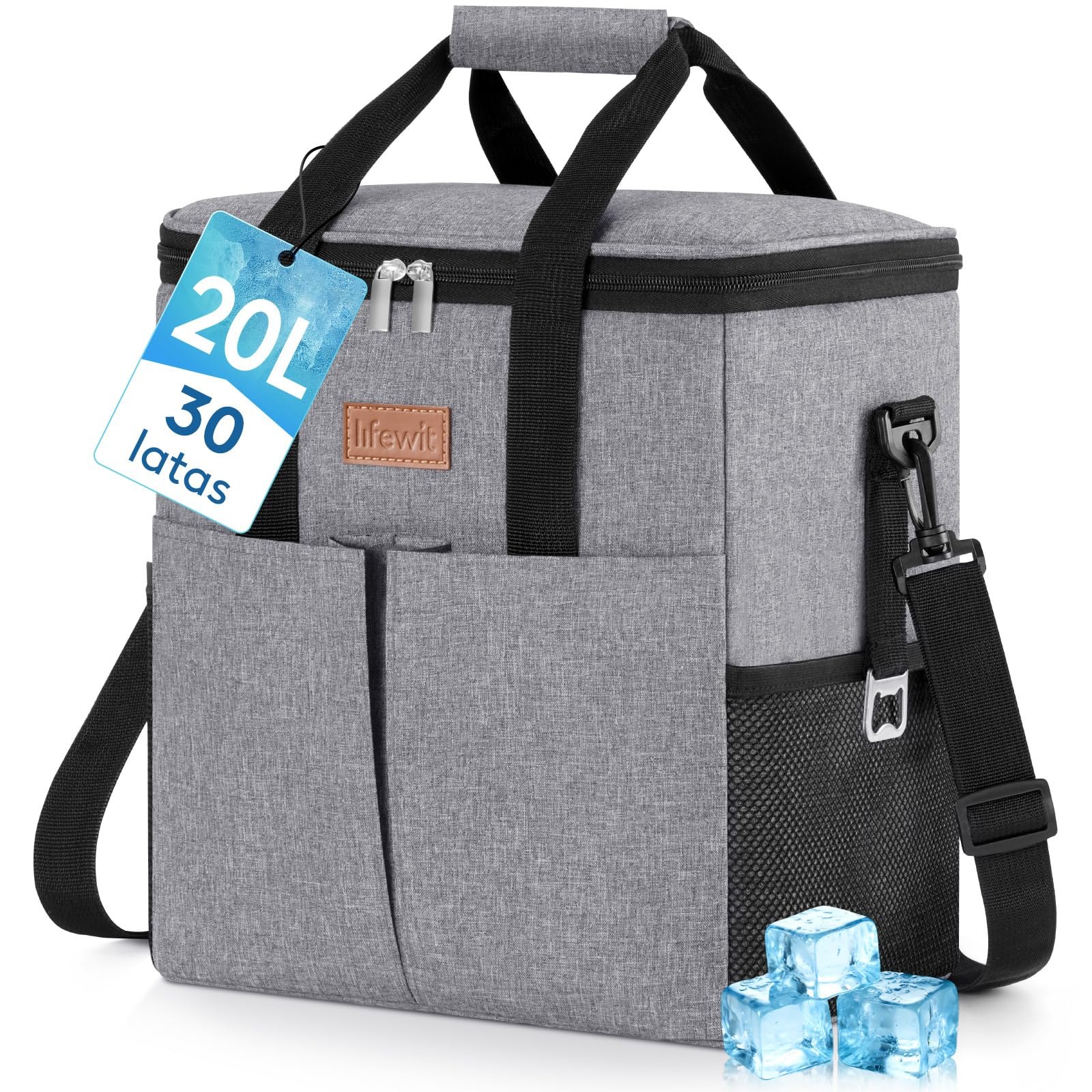 Lifewit Bolsa Termica 20L, Nevera Portatil Tela con Forro Interior Impermeable, Bolsa Nevera con