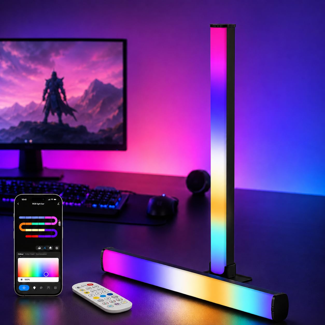 Luminexdesigns Barra De Luz LED RGB TV Y Gaming 40Cm – Sincronización Musical Y Control Por Ap
