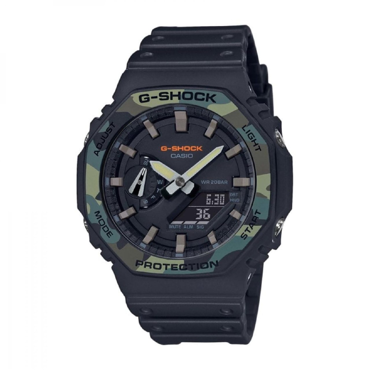 Casio Reloj Cuarzo Unisex 45.00mm con dial Analógico Negro y Correa de Resina Negra GA-2100SU-1A