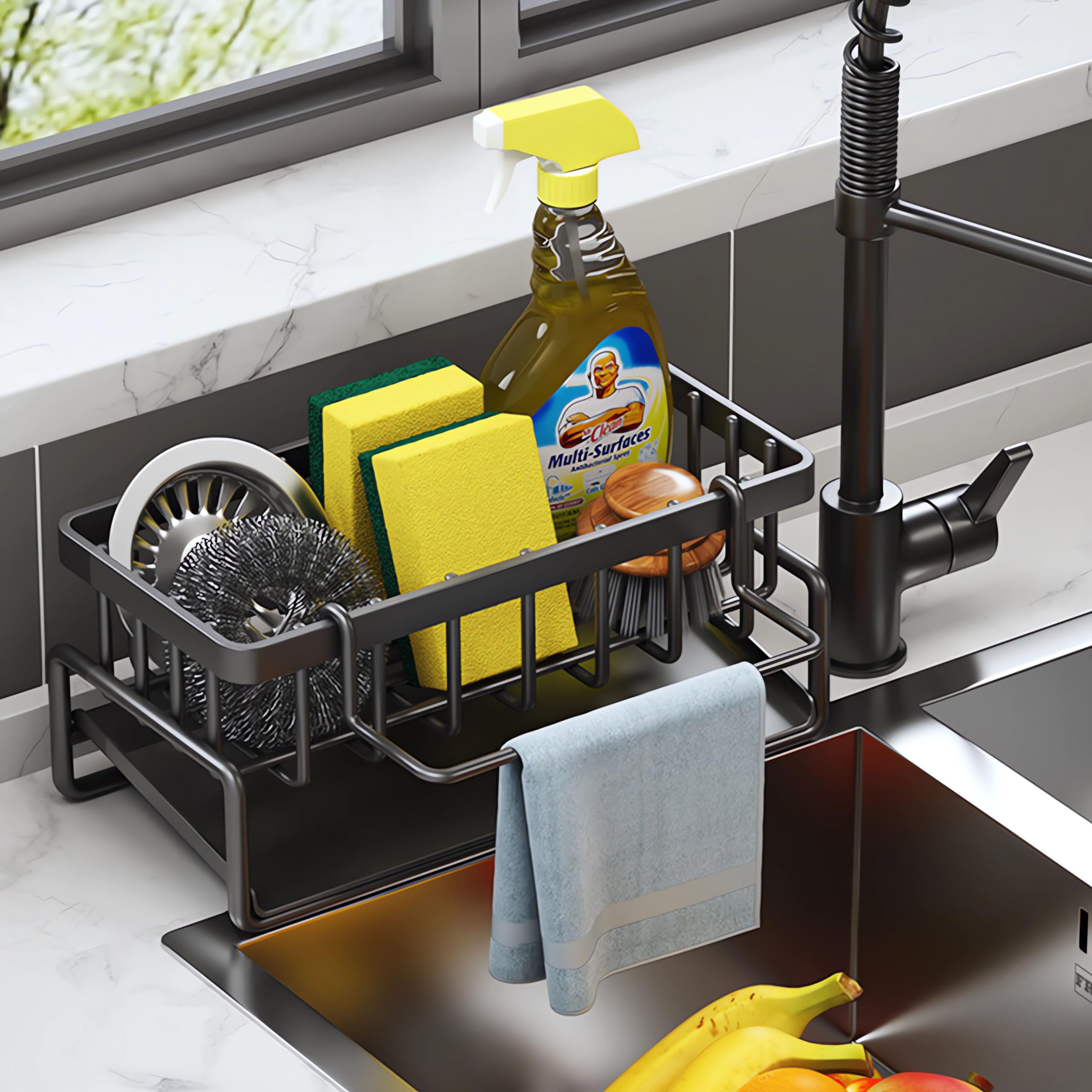 ViWaVee Organizador Cocina, Organizador Fregadero con Bandeja de Drenaje Autodrenante para Soport