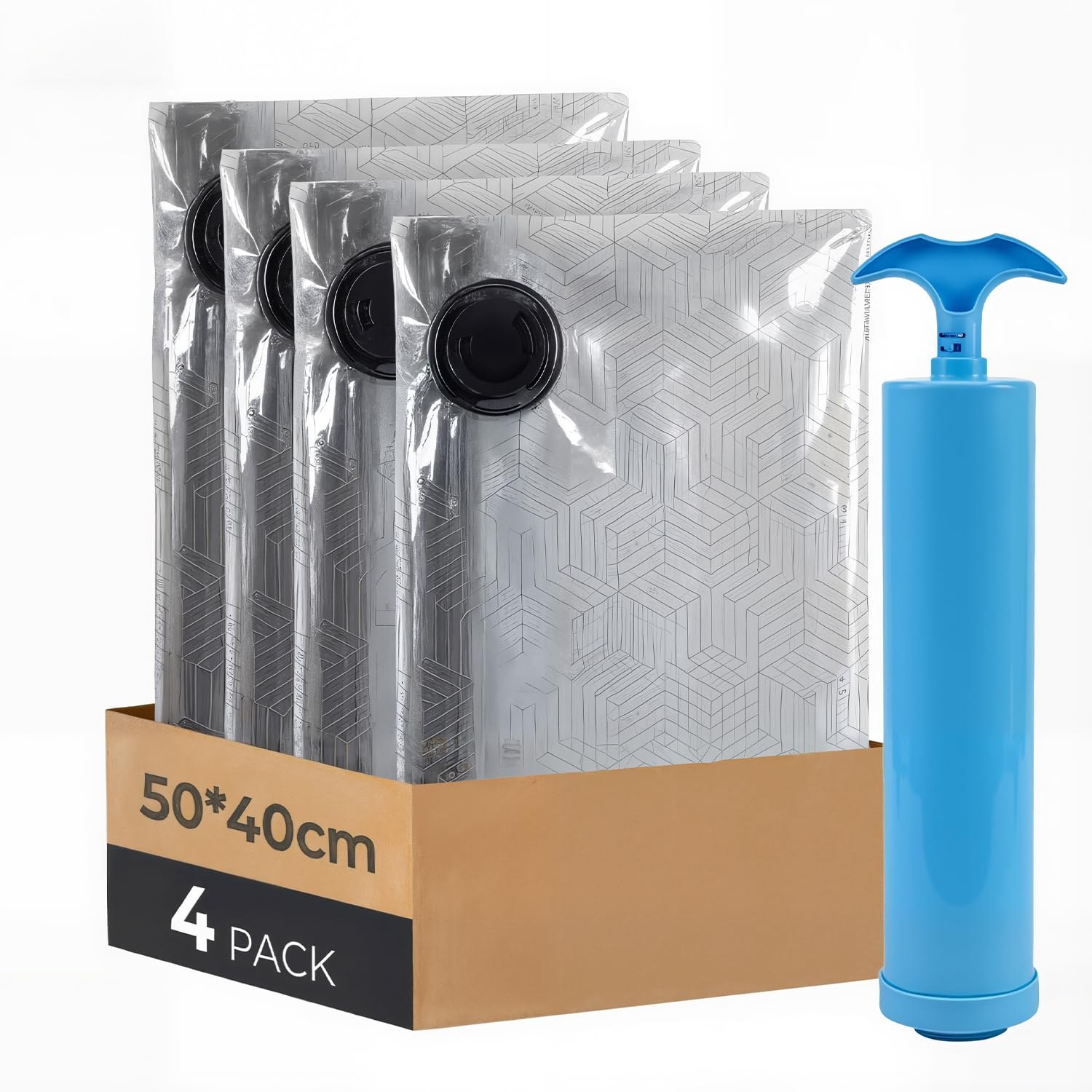 *Raplink Bolsas Vacio Ropa con Bomba Manual, 4 Bolsas Vacio Ropa Viaje (4 50x40cm), para Viajes