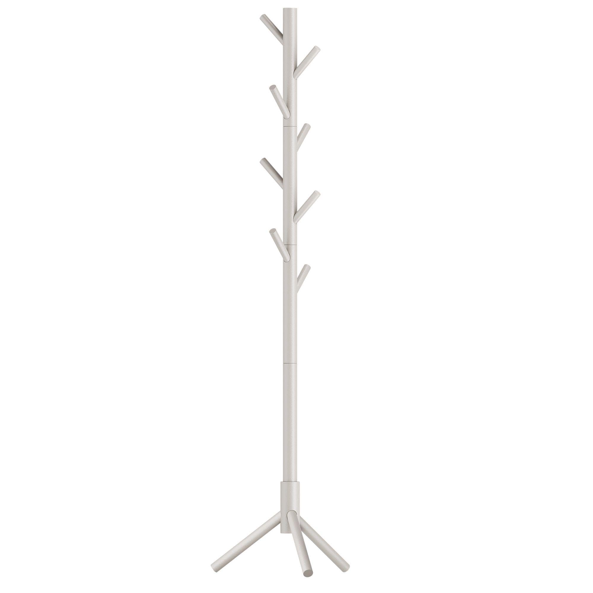 VASAGLE Perchero, Madera Maciza, en Forma de Árbol, 8 Ganchos para Chaquetas, Sombreros, para Pa
