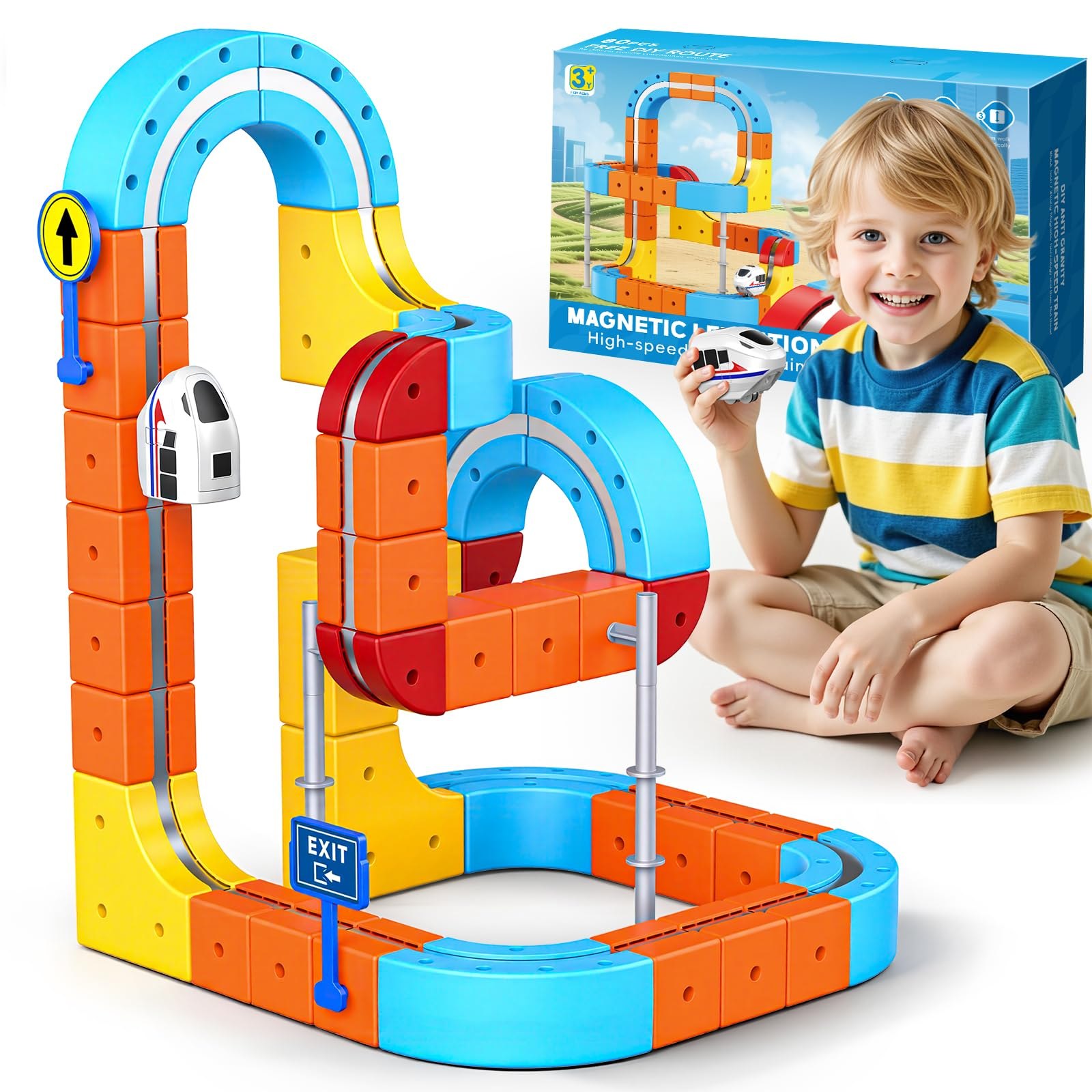 56 Piezas Juguetes Niño Niña 3 4 5 6 7 8 Años, DIY Cube Track Regalo Niño Niña 3-8 Años Con