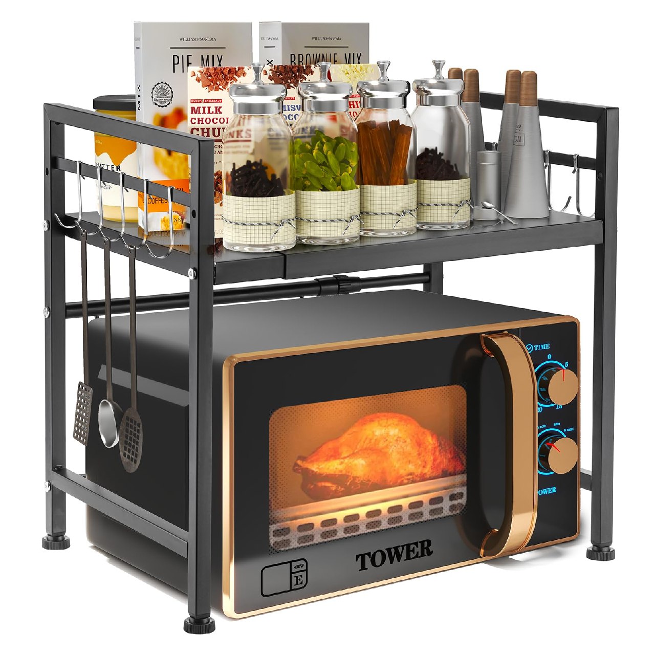 YunNasi Soporte Extensible para Horno de Microondas Estante para Microondas de Acero al Carbono c