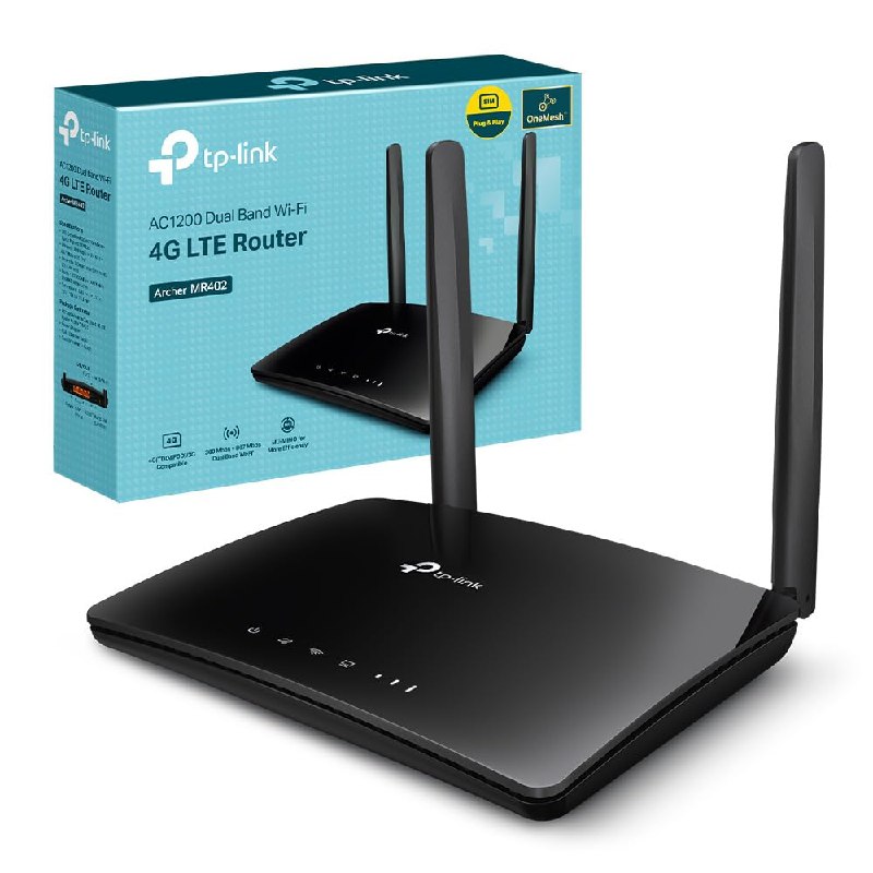 TP-Link Archer MR402, Router 4G LTE, Router Tarjeta SIM, WiFi Doble Banda AC1200, 4G Cat4 hasta 1
