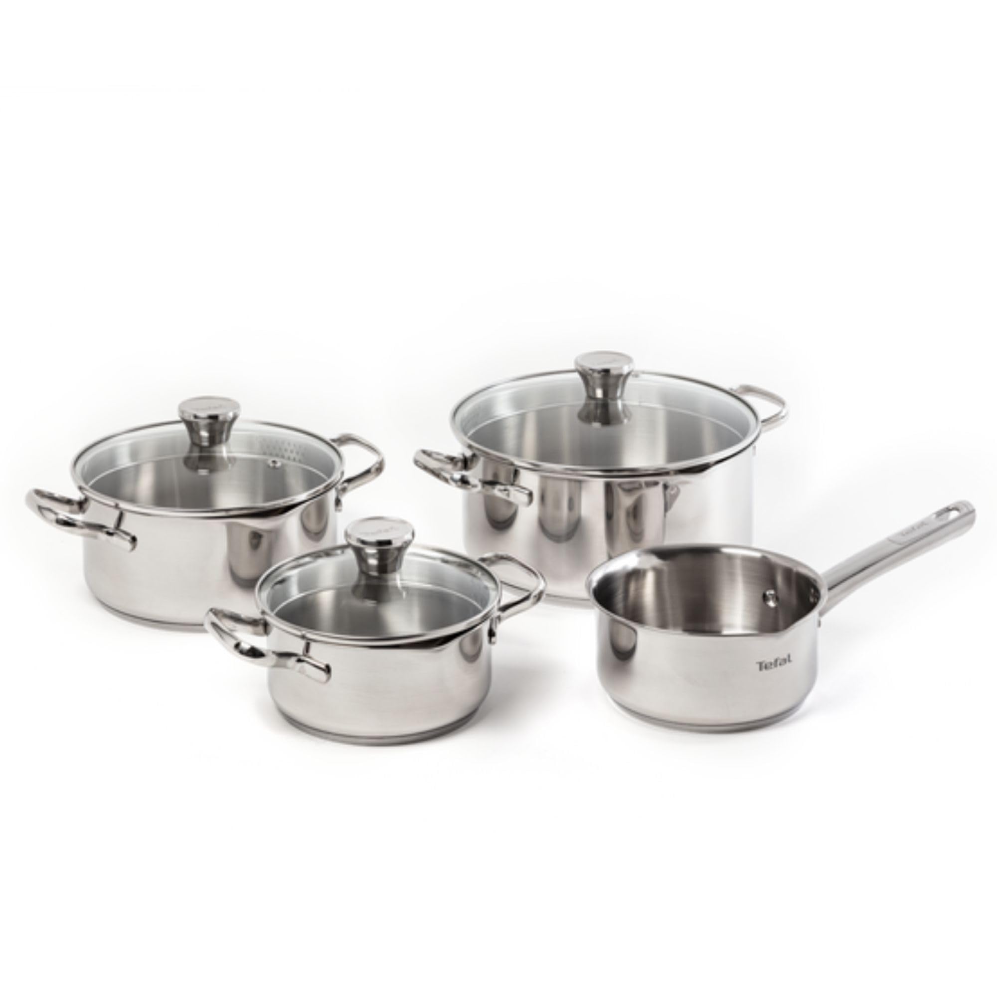 Tefal Duetto - Juego de 3 Ollas 16/20/24 cm + Cazo 16 cm + 3 Tapas, Apto inducción, Thermo-Fusio