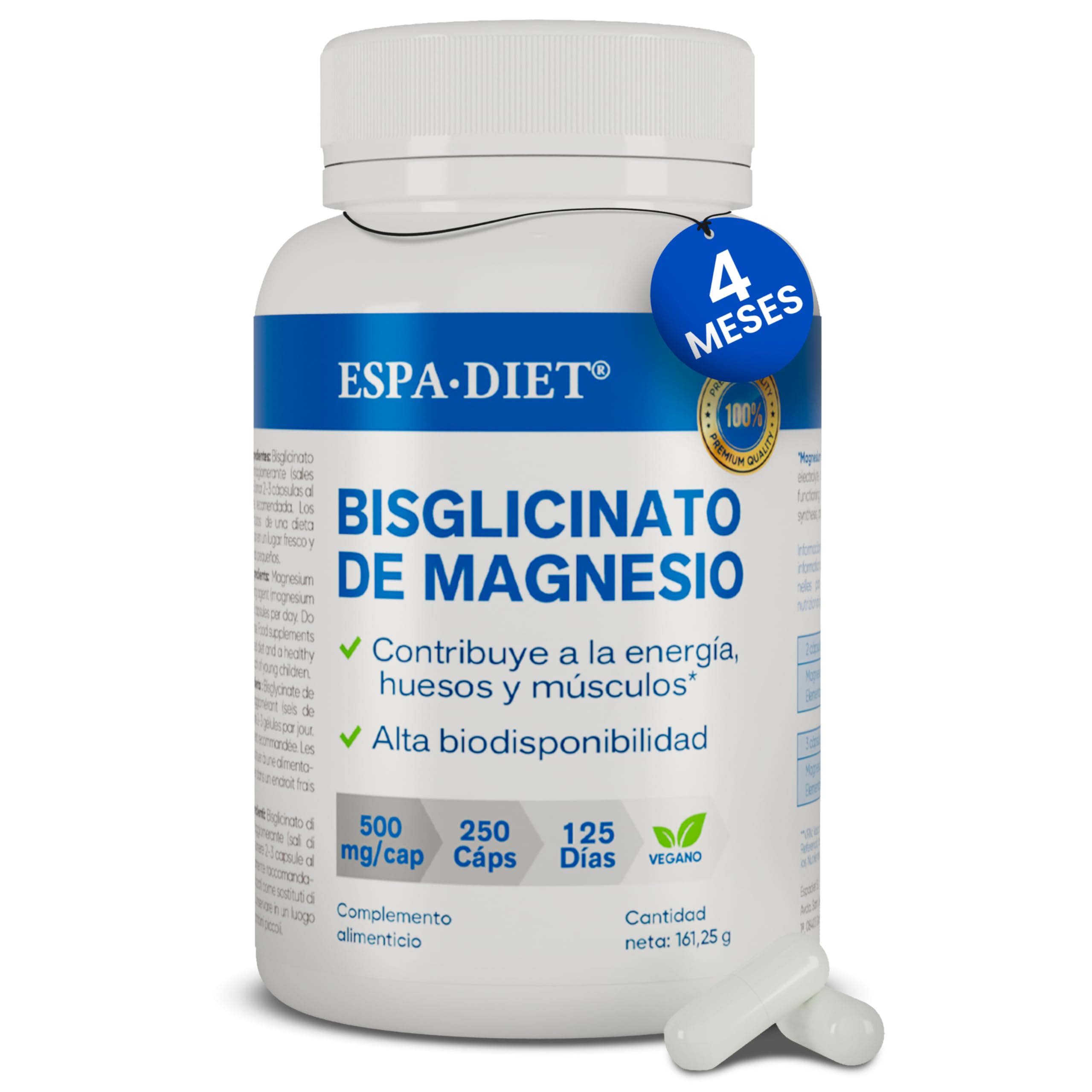 Bisglicinato de Magnesio puro - Alta biodisponibilidad y efecto rápido - Sueño Reparador, Energ