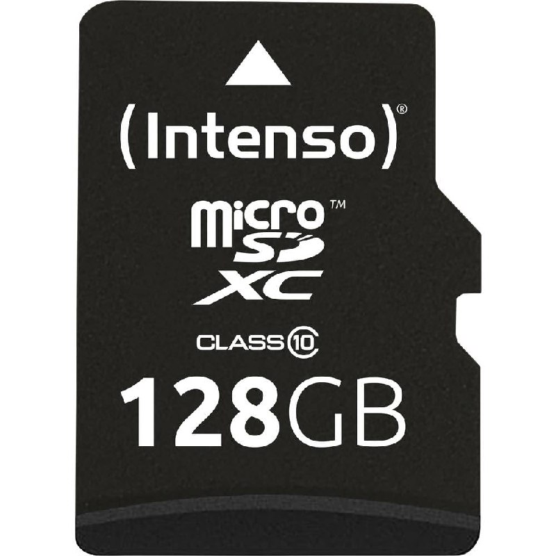 Intenso Tarjeta Micro SD de 128 GB (Adaptador SD Incluido, Clase 10), Color Negro