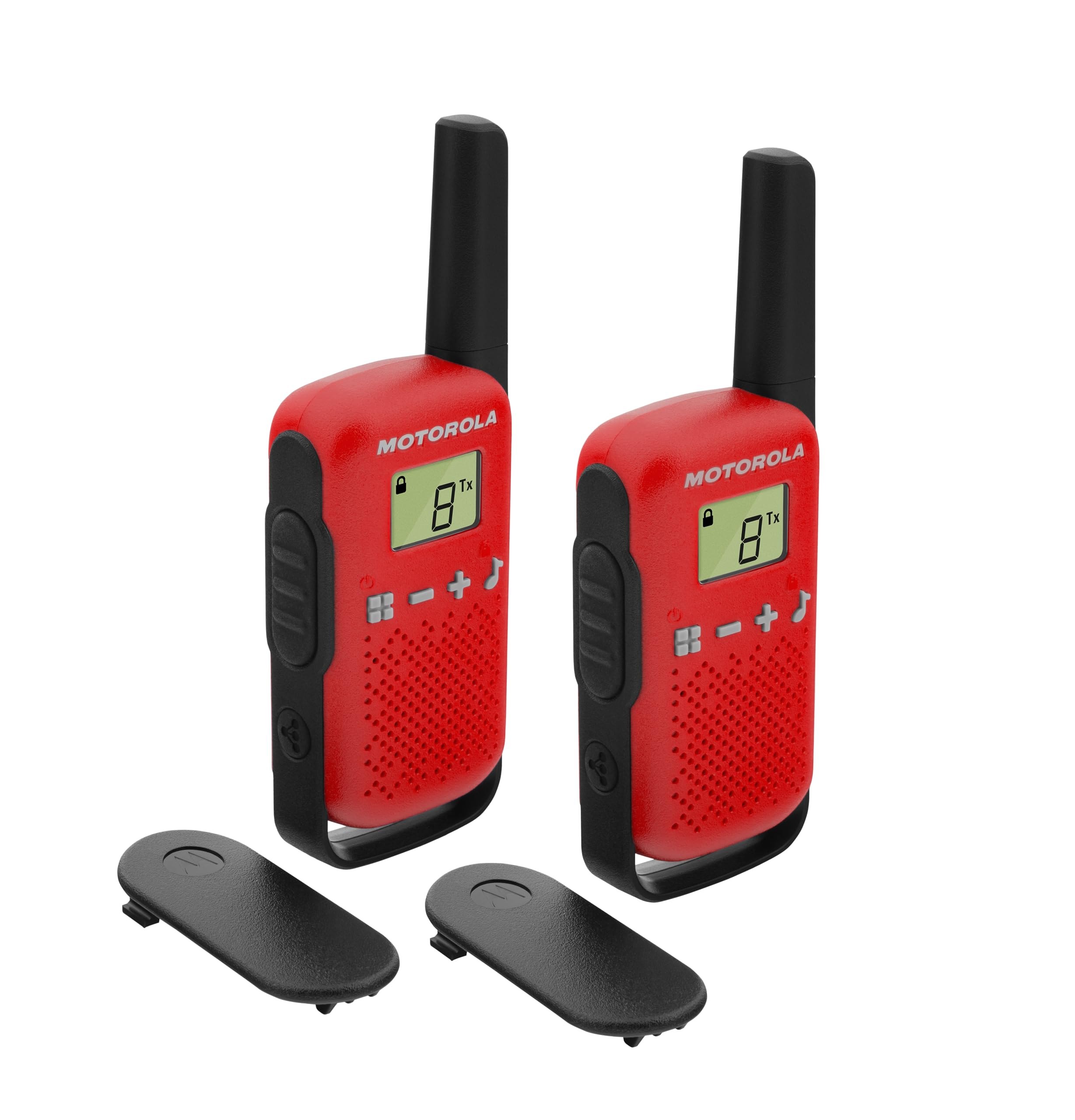 Motorola Solutions - T42 RED Walkie Talkie Talkabout PMR446, 16 Canales, Alcance 4 km, Rojo, 2 Un