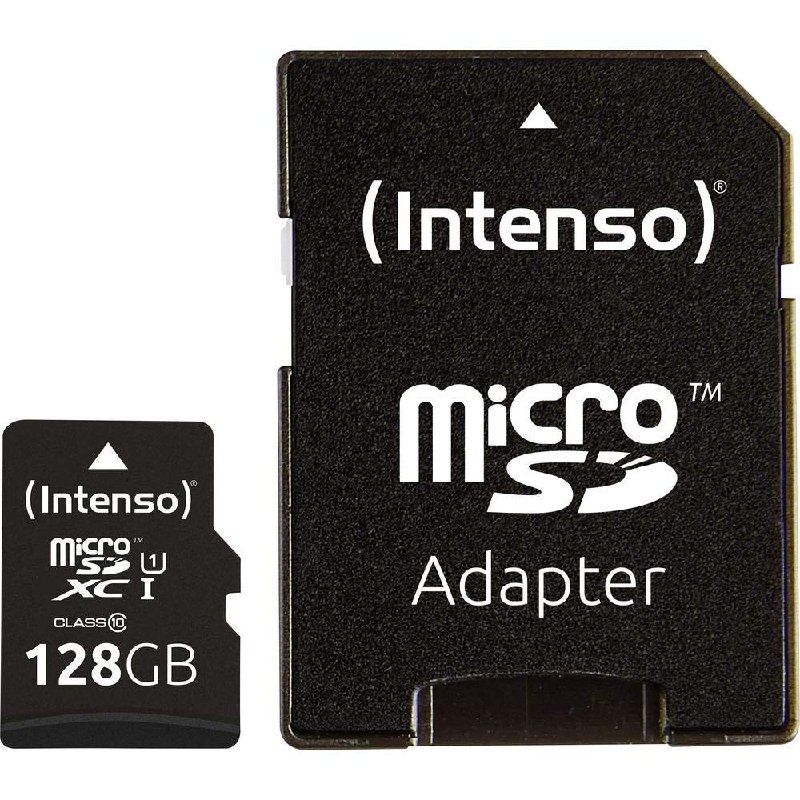 Intenso premium microsdxc memory card (adaptador sd incluido), class 10 uhs-i, 128 gb, negro