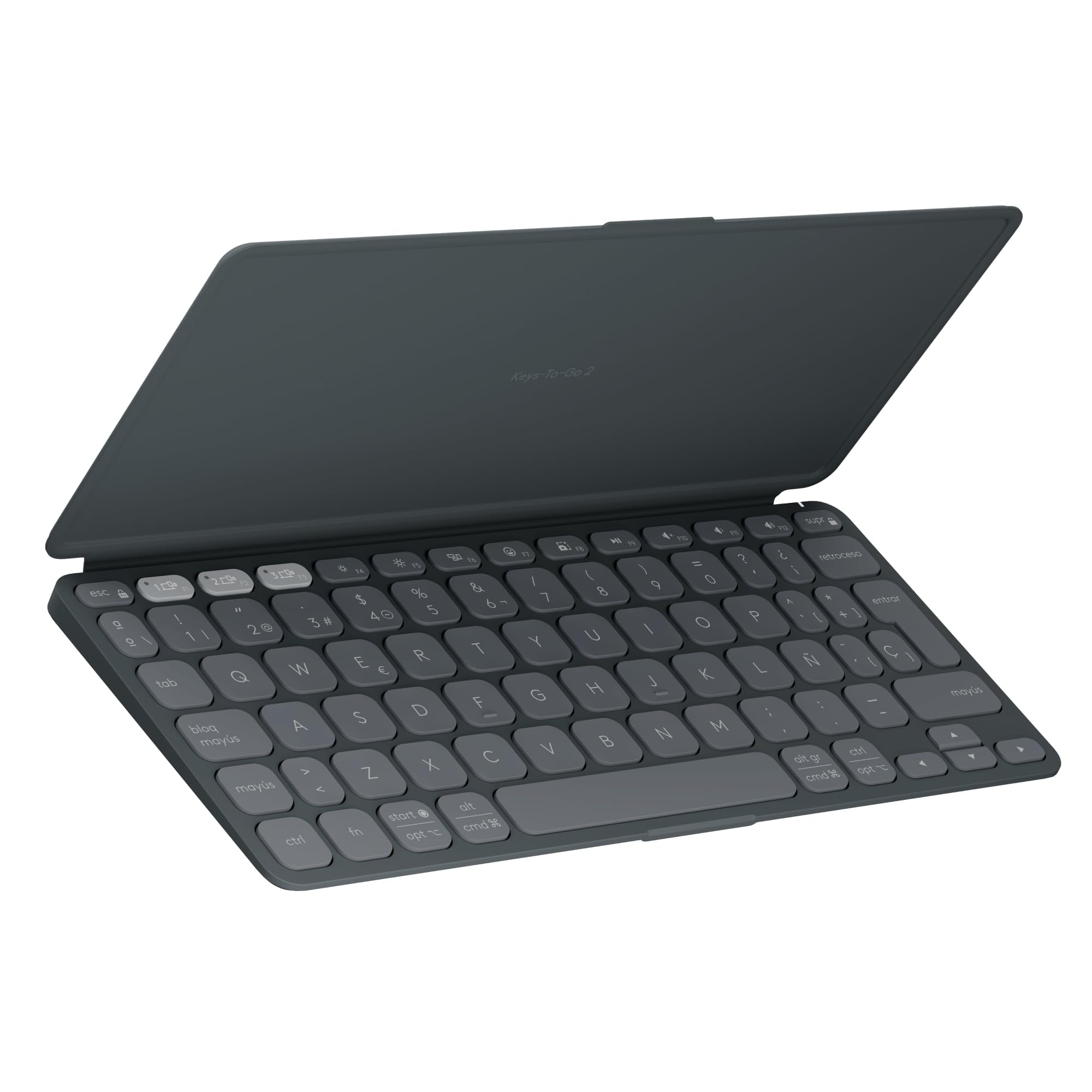 Logitech Keys-To-Go 2, Teclado Bluetooth portátil para Tablet con Tapa integrada, Teclado inalá