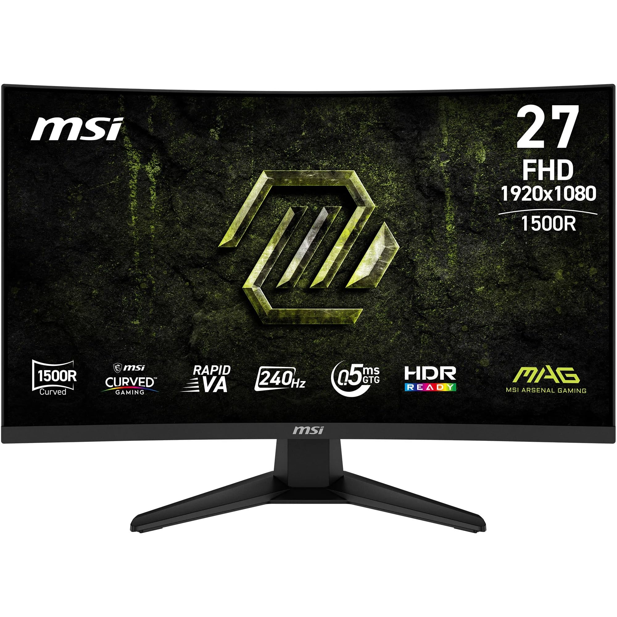 MSI mag 275CF X24 de 27" Monitor Gaming FHD 1500R, 1920 x 1080 Rapid VA, 240 Hz, 0,5 ms, Compatib