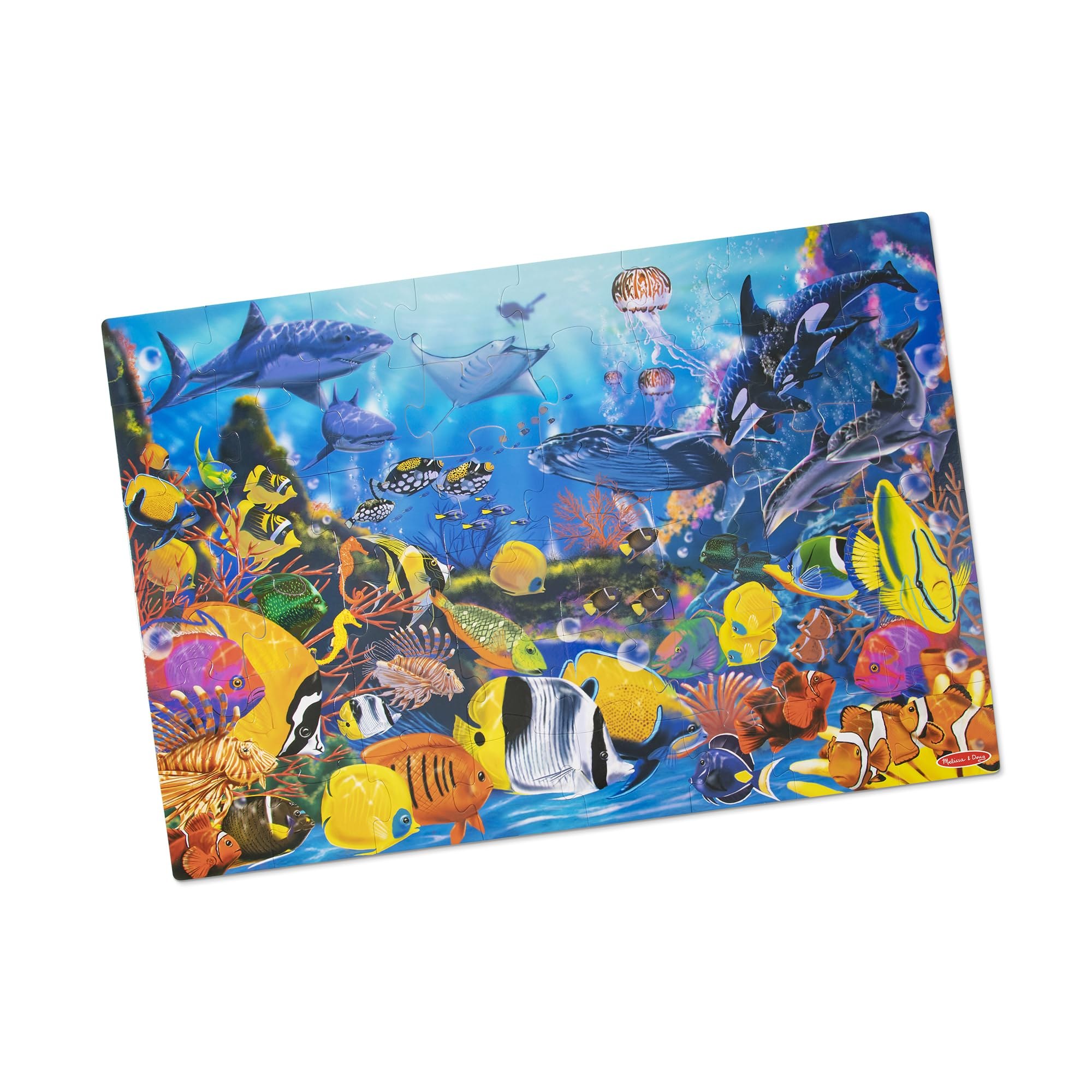 Melissa & Doug - Puzzle de piso de paisaje submarino, 48 piezas, 60 cm x 90 cm, regalo fantástic