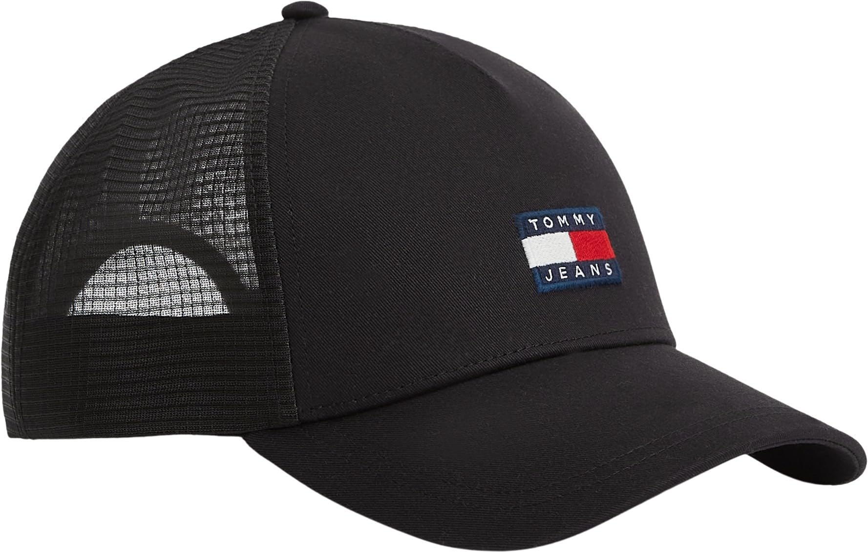 Tommy Jeans Gorra Hombre Heritage Trucker con Logotipo, Negro (Black), Talla Única