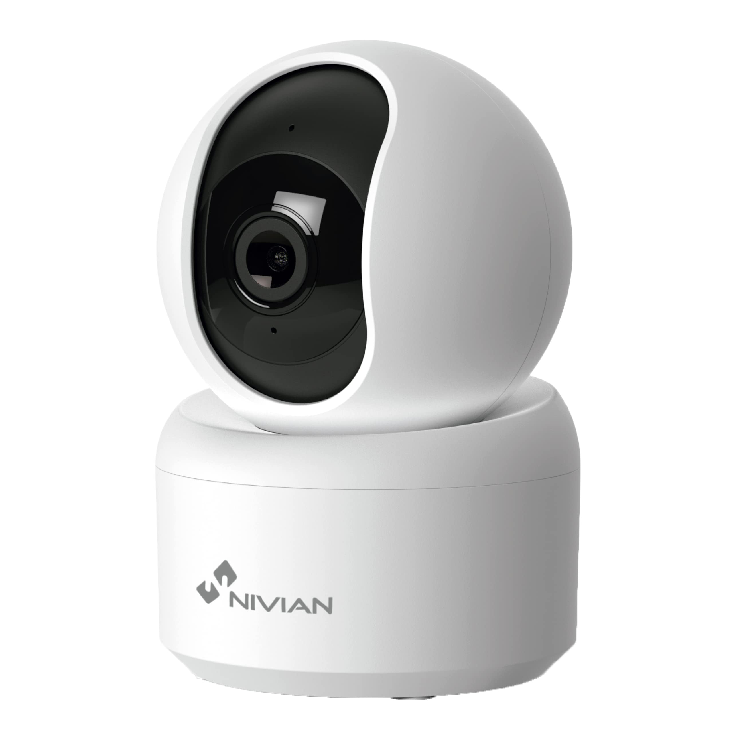 NIVIAN Cámara de vigilancia Interior Domo 360º WiFi-Grabación en MicroSD(No incluida)-2K-Audio