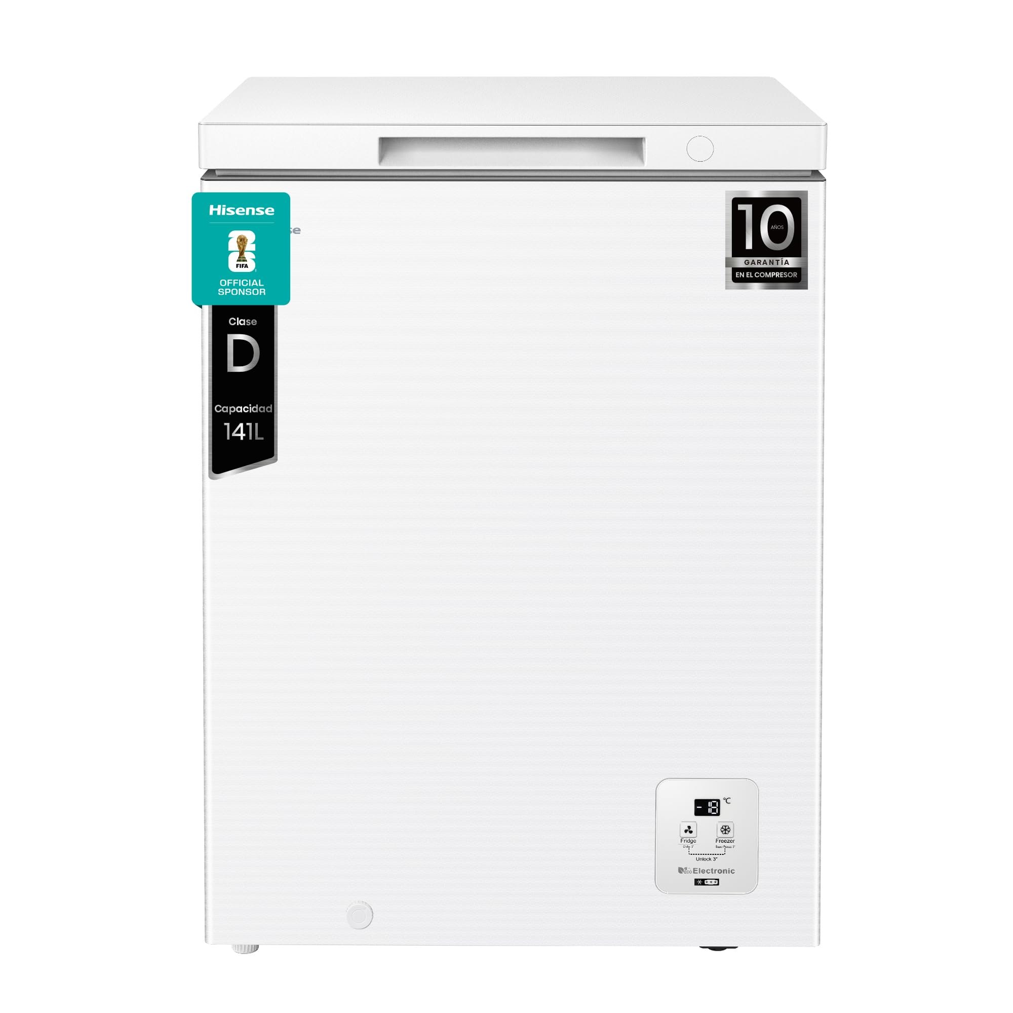 Hisense FT145N1AWDL - Arcón Congelador Horizontal, 141L, 86cm, Congelación 360°, Congelador Co