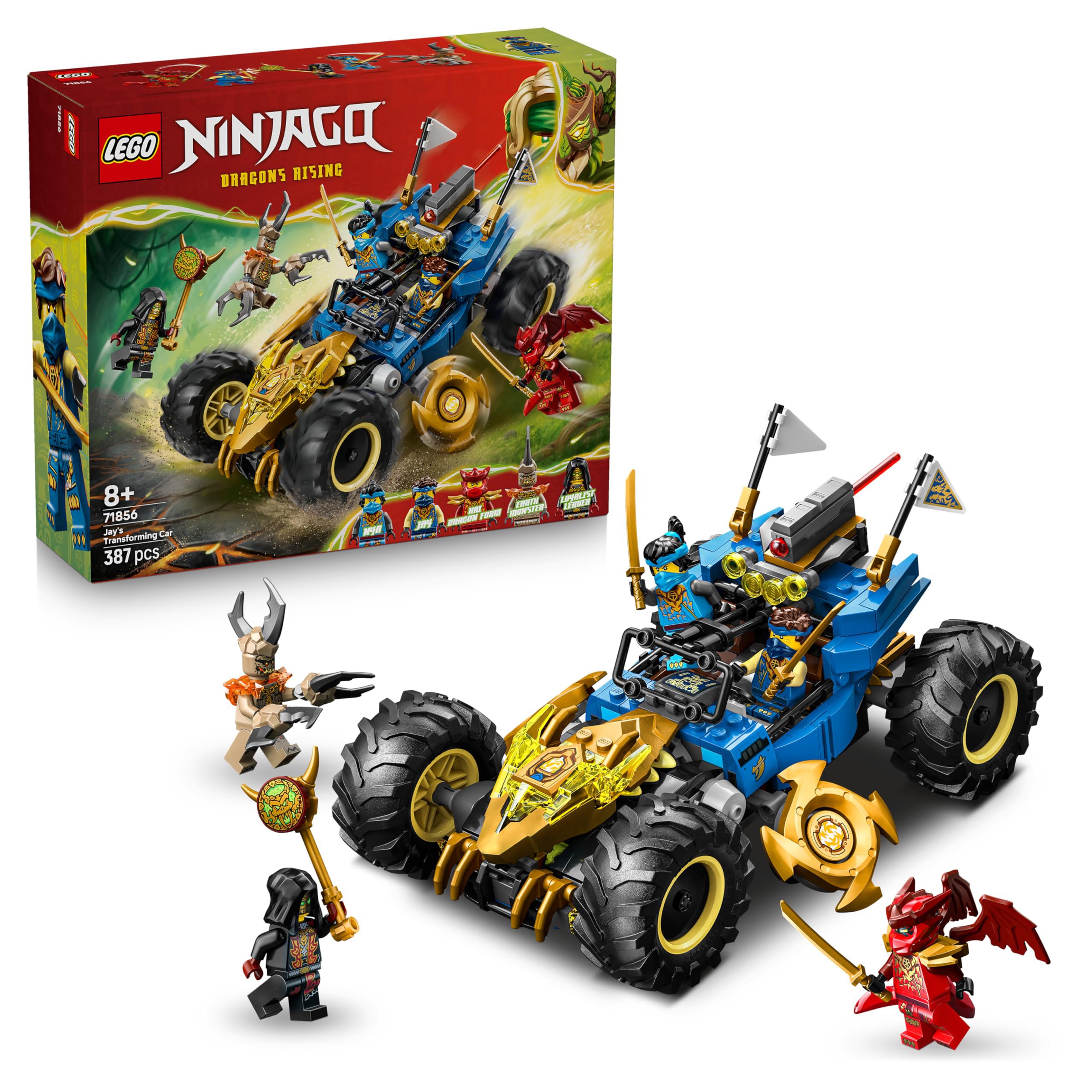 LEGO Ninjago 2en1 Coche Transformable de Jay - Camión con 5 Minifiguras Inc. Kai y NYA - Armas N