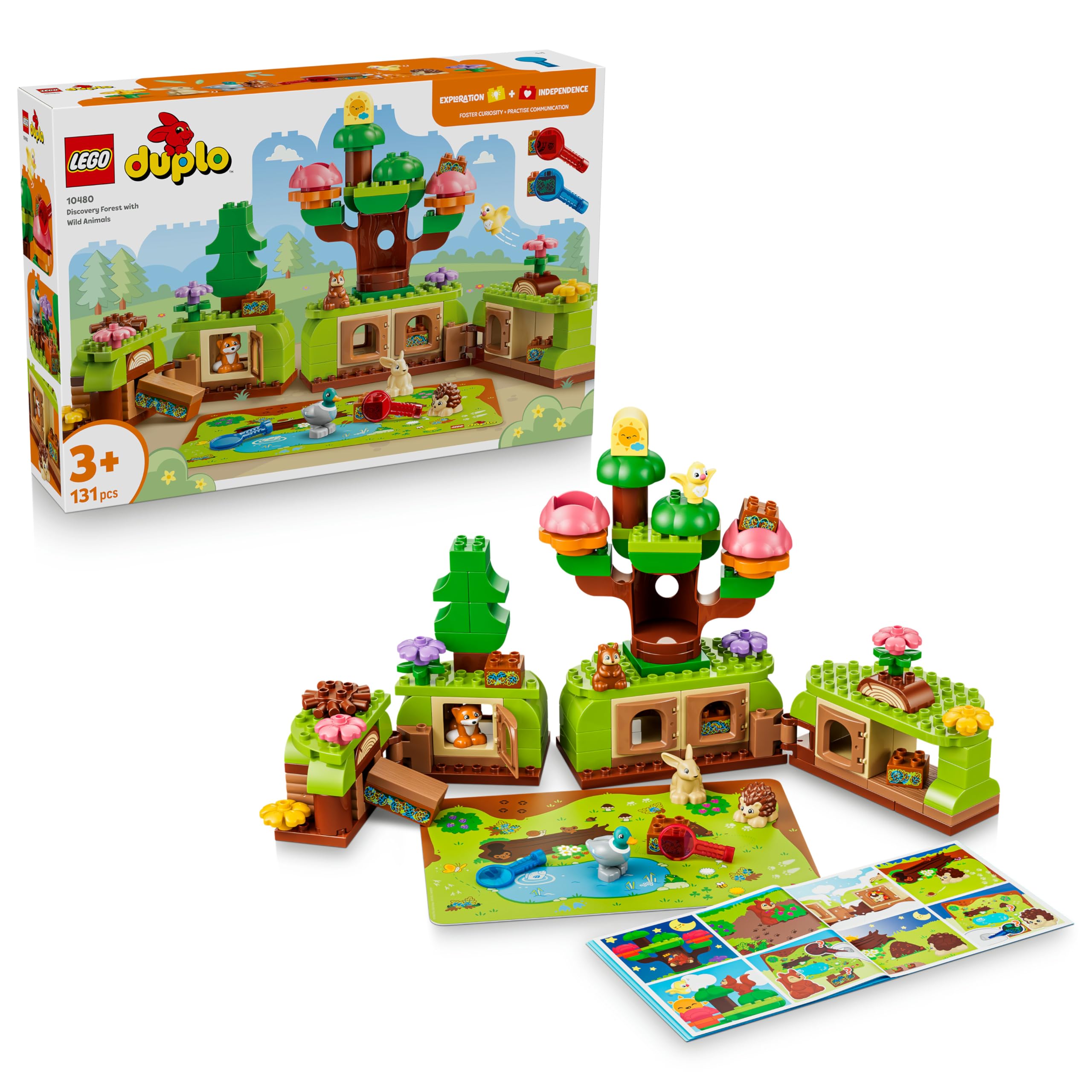 LEGO Duplo Bosque de los Descubrimientos con Animales Salvajes – Juego Educativo – Juguete Mo