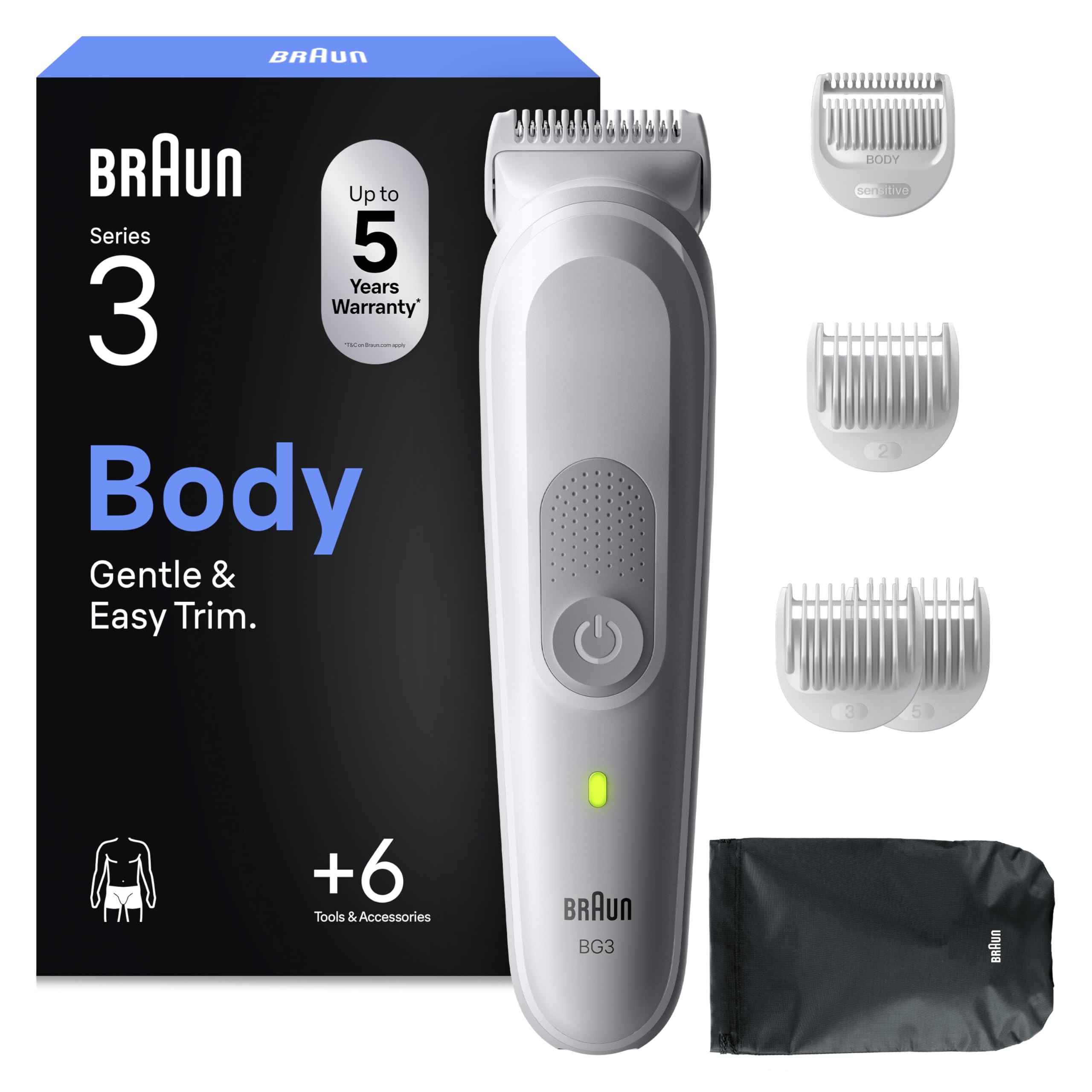 Braun Recortadora Corporal Hombre Series 3, BG3575, Gris