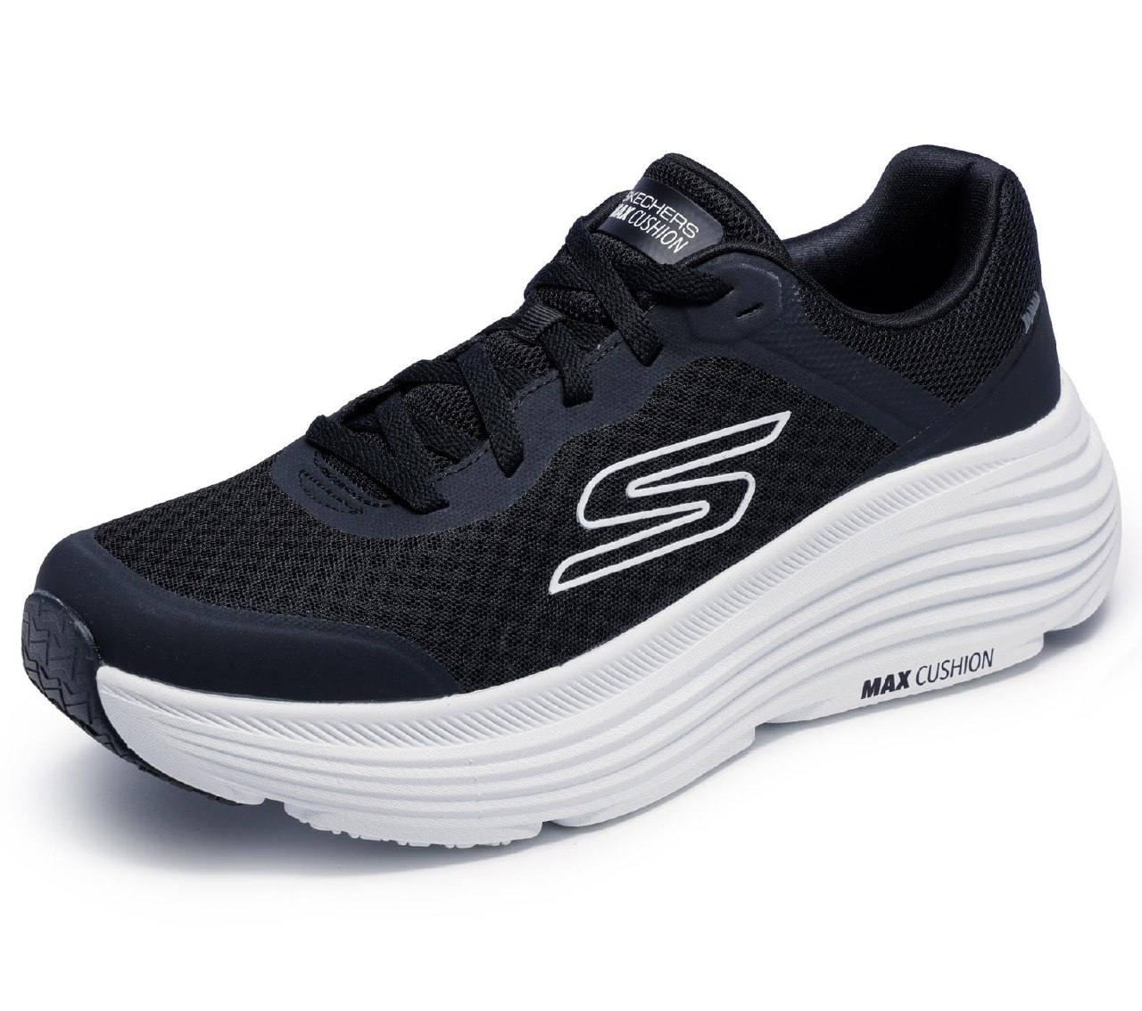 Skechers MAX Cushioning Endeavour Zapatillas para Hombre, Negro/Blanco, 41 EU