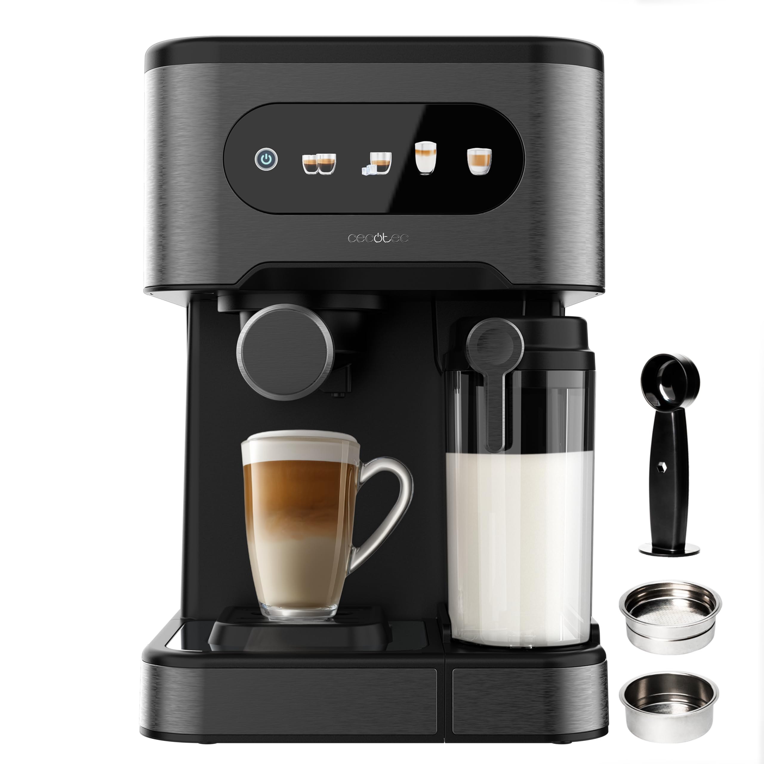 Cecotec Cafetera Express Power Espresso 20 ColdBrew Latte +. 1350W, 20Bares, ColdBrew, Pantalla C