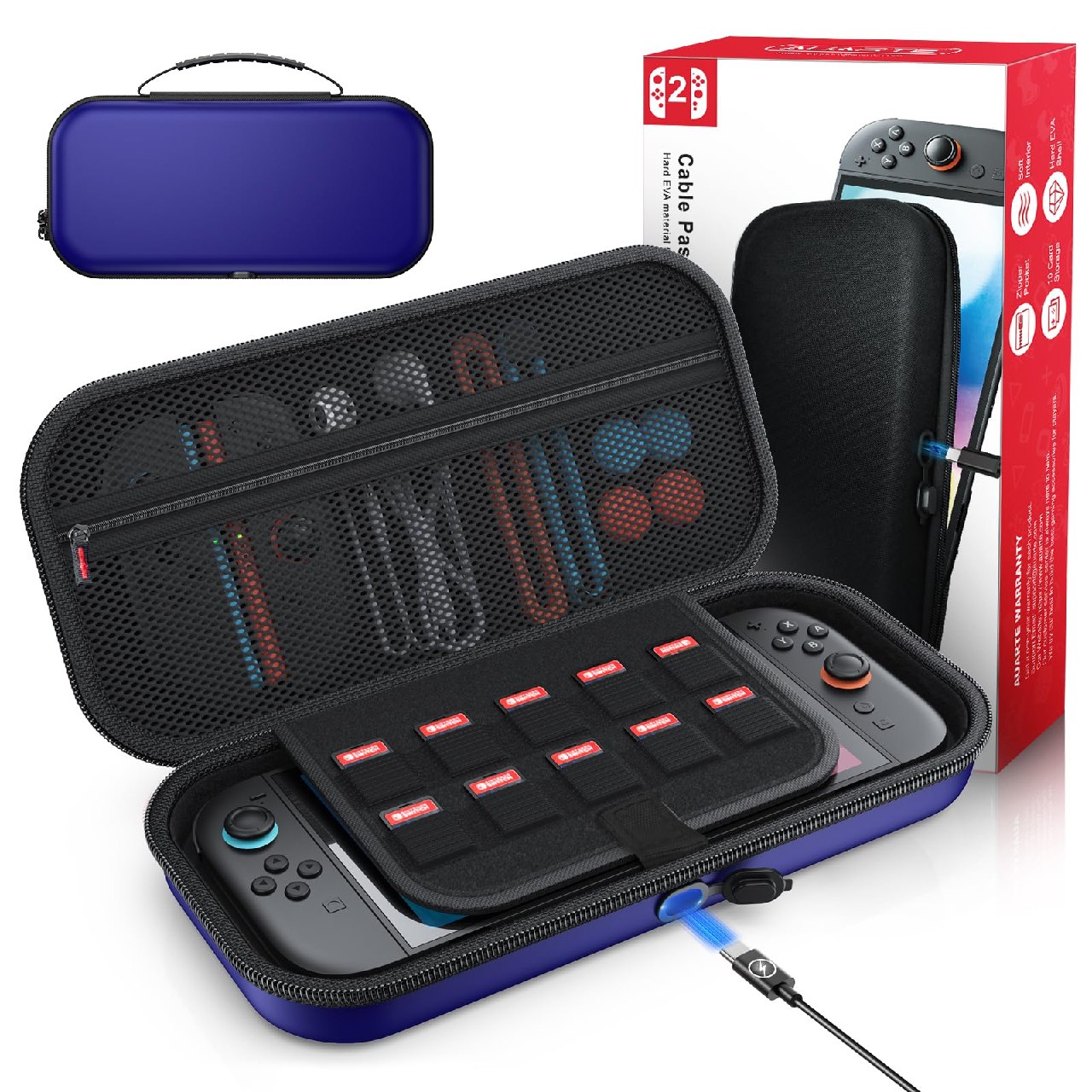 [Carga en el interior] Funda para Nintendo Switch 2 2025, funda de transporte portátil de viaje