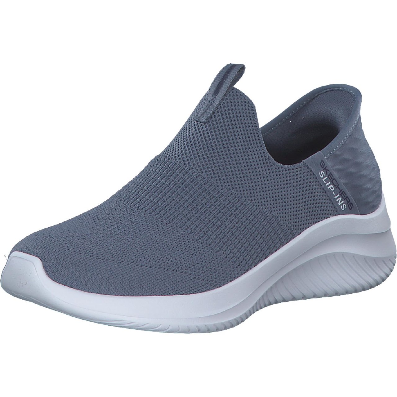 Skechers Mujer Ultra Flex 3.0 Cozy Streak Slip-In ENTRENADOR, Slate Textile/Navy Trim, 36.5 EU