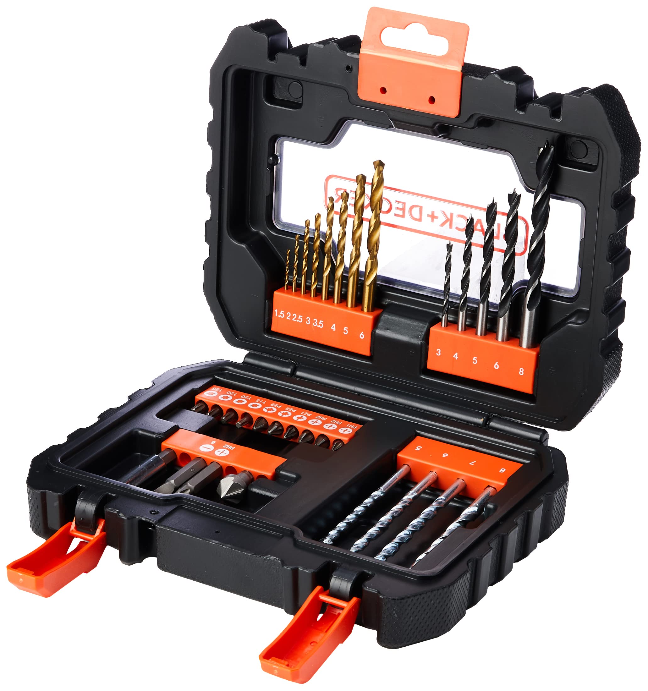 BLACK+DECKER A7233 A7233 Juego de 31 Piezas para Atornillar y Taladrar con Maletin de fácil Tran