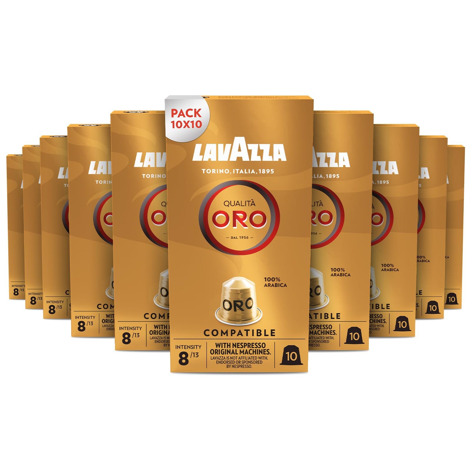 *Lavazza, Qualità Oro, 100 Cápsulas de Café Compatibles con las Máquinas Nespresso Original