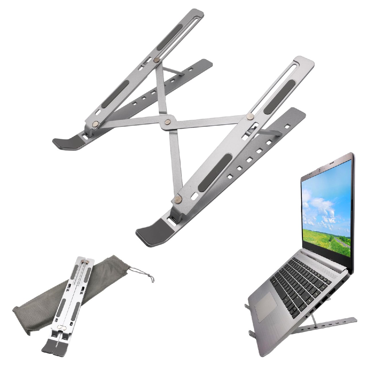 Dohe - Soporte Ordenador Portátil - Ajustable 7 Niveles, Antideslizante, Fabricado en Aluminio R