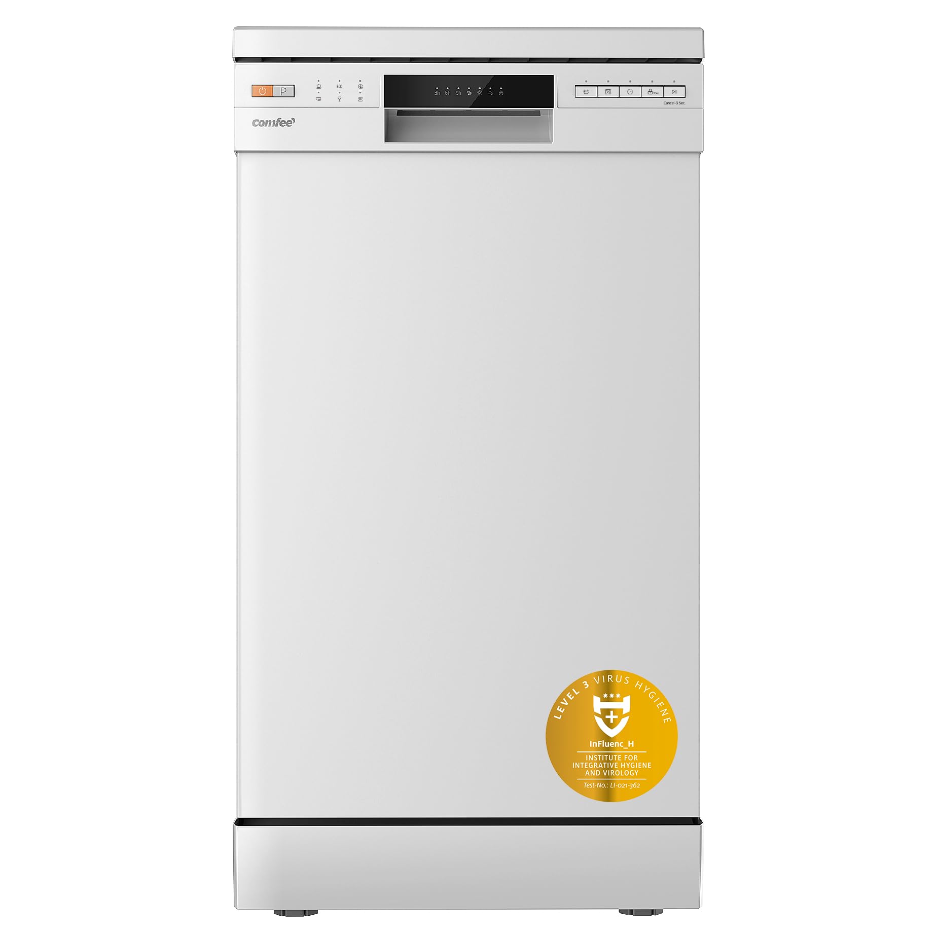 COMFEE' CDWEF1034BW Lavavajillas Independiente con 10 Cubiertos, 45cm, Inicio Diferido, Función