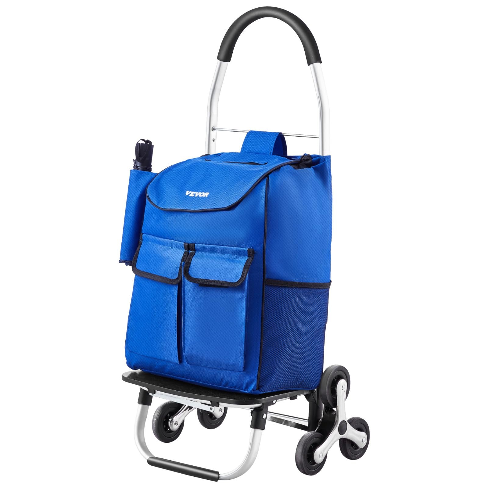 VEVOR Carro de Compra Plegable 36 L Carro para Subir Escaleras con 6 Ruedas 445x375x990 mm Bolsa
