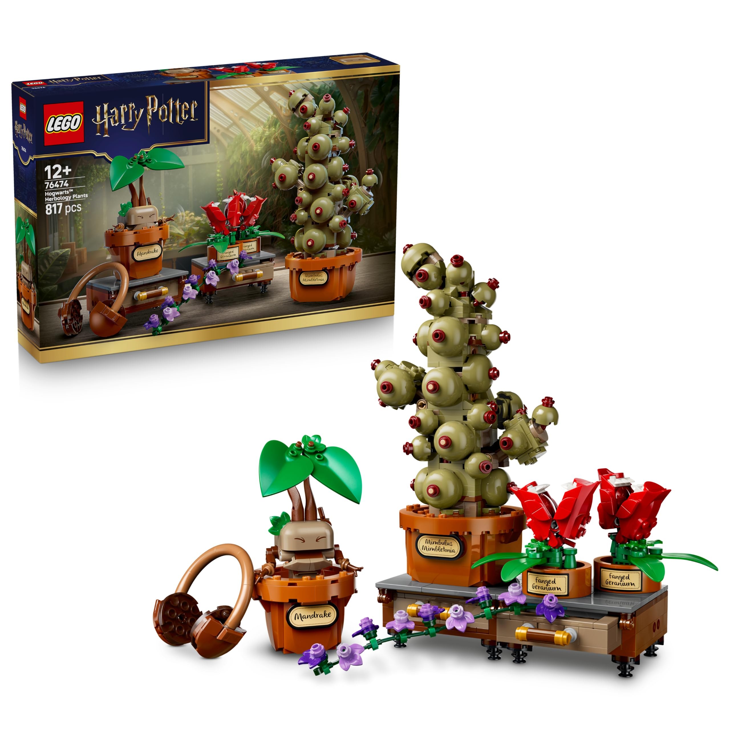 LEGO Harry Potter Hogwarts: Plantas de Herbología - Juguete Interactivo con Plantas Artificiales