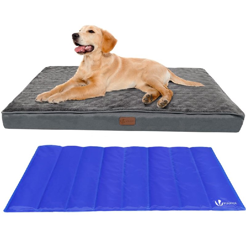 VOUNOT® Cama Perro Ortopédica con Alfombrilla Refrescante de Gel, Colchón Mascotas Cojines par