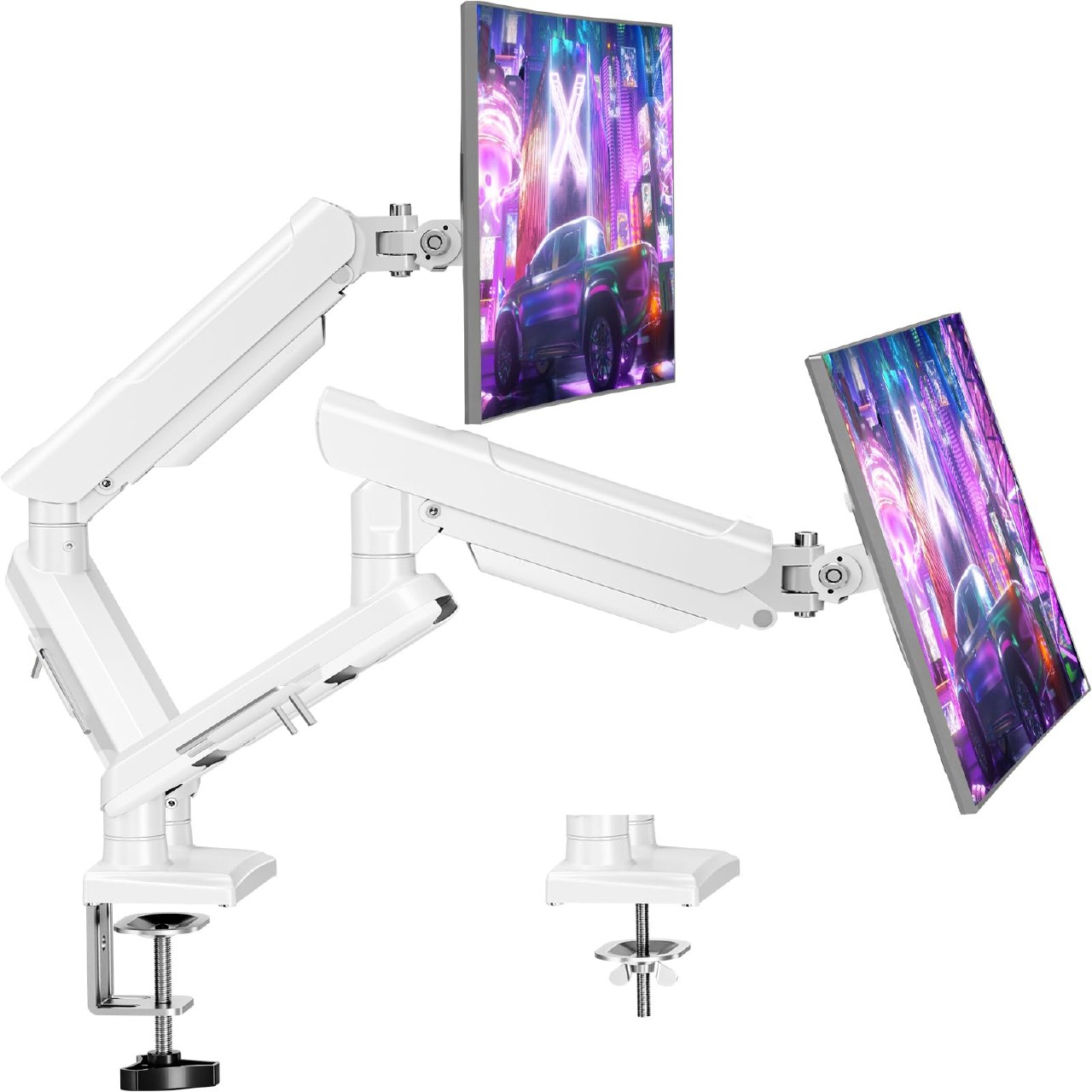 Elived Ev6012W - Soporte Para 2 Monitores Para Pantallas De 13 A 32 Pulgadas, Soporte Para 2 Moni