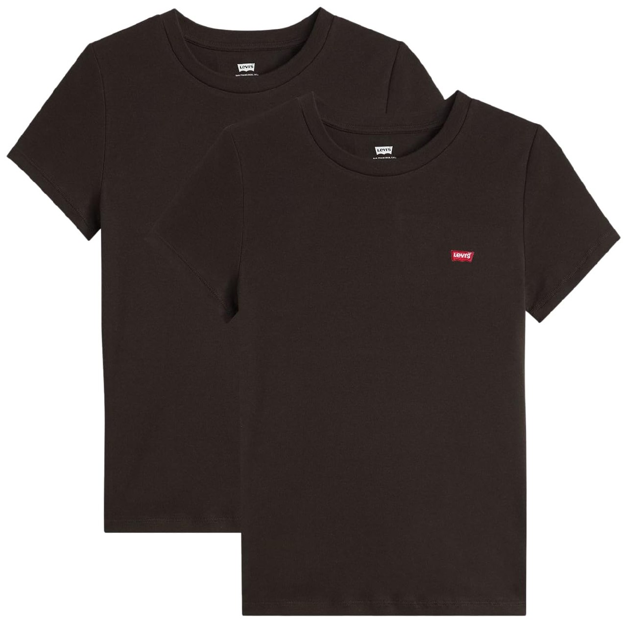 Levi's 2pack Essential SS tee Camiseta, 2 Pack Té Anthracite, M Mujeres