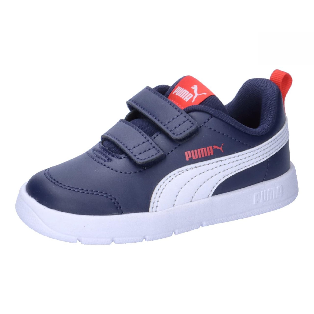 PUMA Unisex Kids COURTFLEX V3 V INF Sneaker, PUMA Navy-PUMA White-PUMA Red, 20 EU