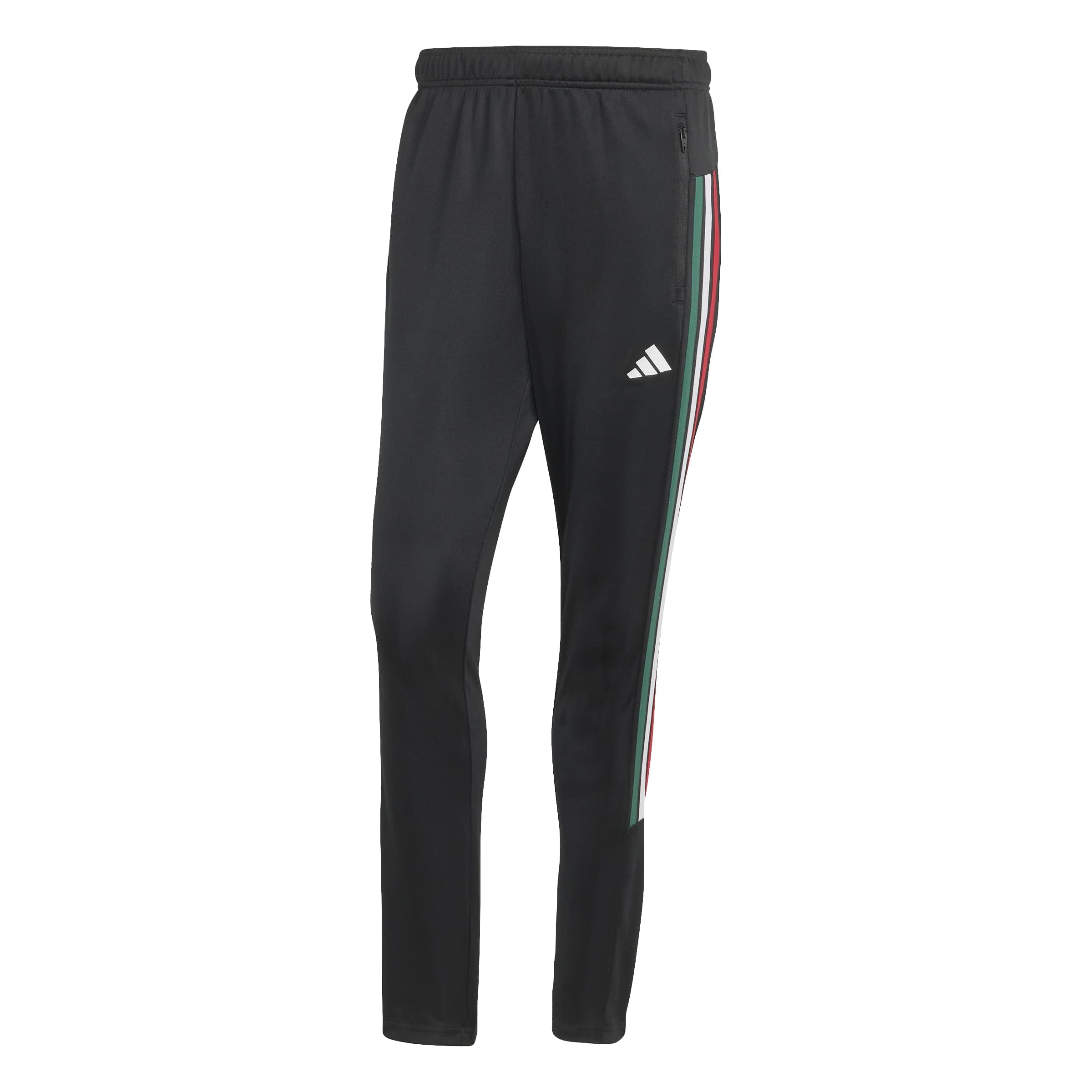 adidas Uomo Workout Essentials All-Set 3-Stripes Knit Pant, Black/Team Dark Green/White/Better Sc
