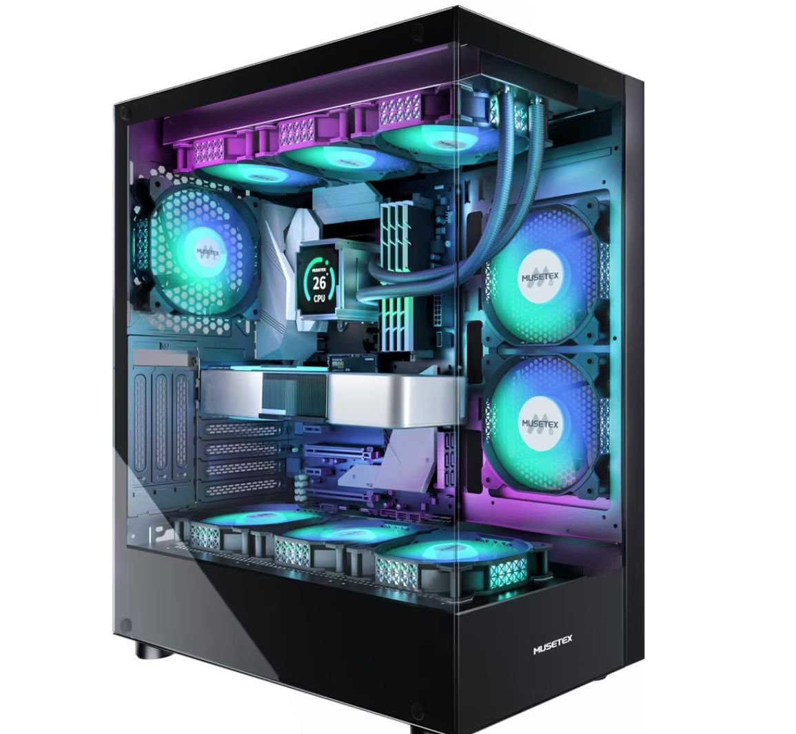 Oferta de Caja PC MUSETEX ATX con 6 Ventiladores PWM ARGB Pre-Instalados