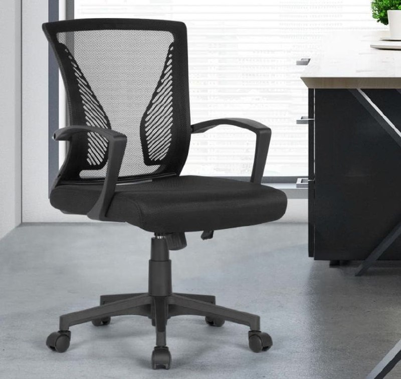 Silla de Oficina con Ruedas Regulables y Función de Mecedora - ¡Oferta de 41€!