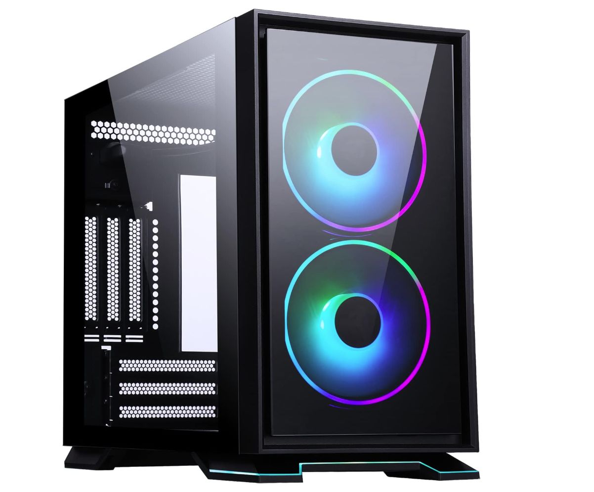 Caso GALAXY 2Q - Mini Torre ITX con Ventiladores ARGB y Paneles Frontales