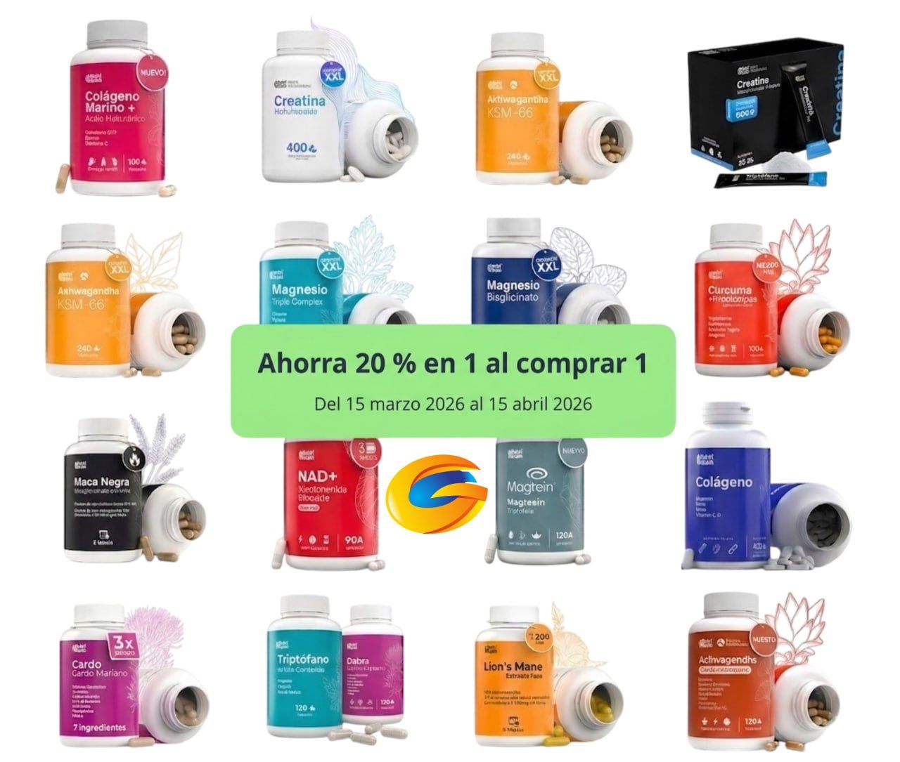 Ahorra 20 % en todos estos suplementos dietéticos. Descubre la nutrición