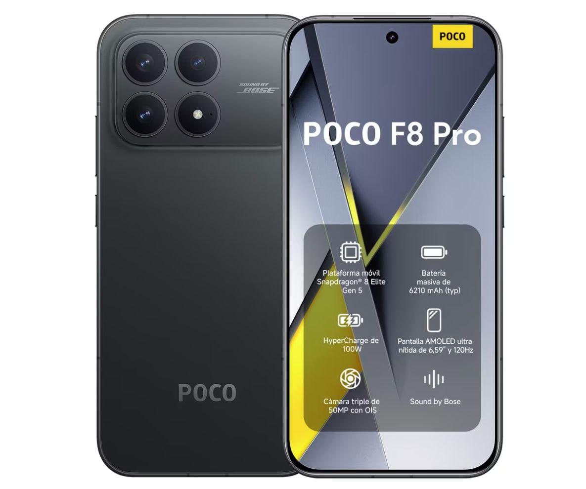  Xiaomi POCO F8 Pro: Triple cámara y pantalla AMOLED