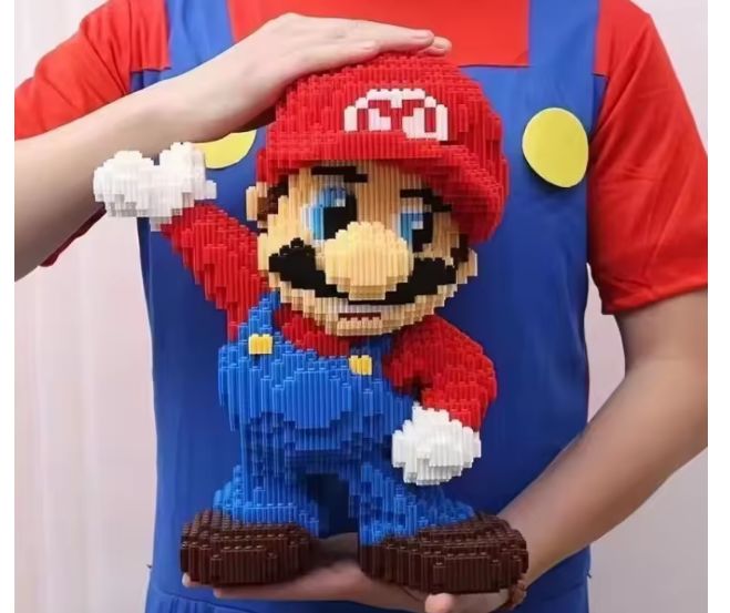 Figura de Bloques de Construcción de 28 cm, 4580 piezas, modelos de Mario o Luigi