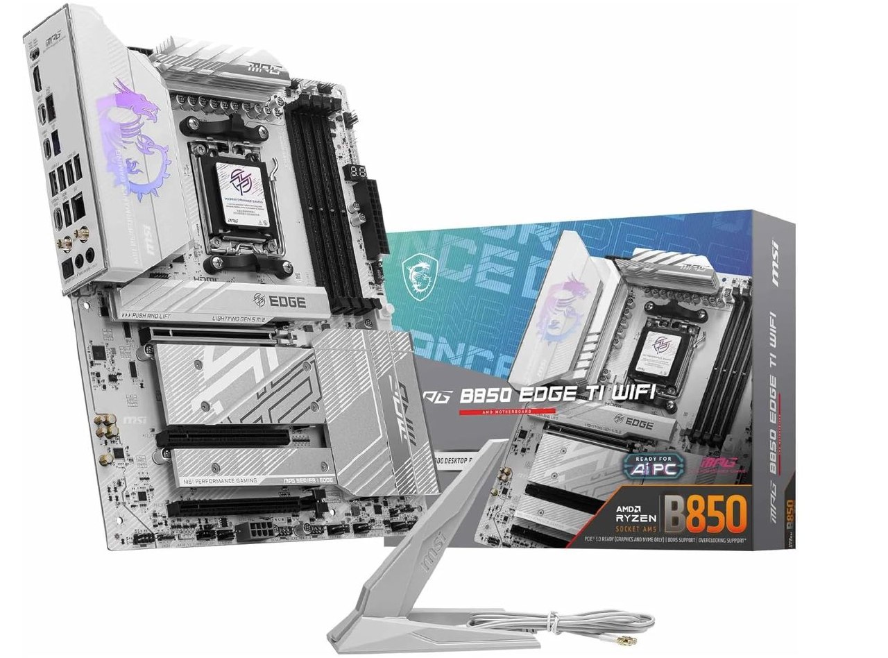 Msi Mpg B850 Edge Ti Wifi Placa Base Atx Am5 Ddr5. Chipset B850, Vrm 14 Fases Sp