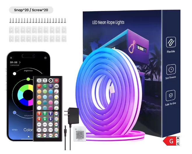 Tira de luces de neón flexibles RGB 5m. Con sincronización de música, mú oferta descuento