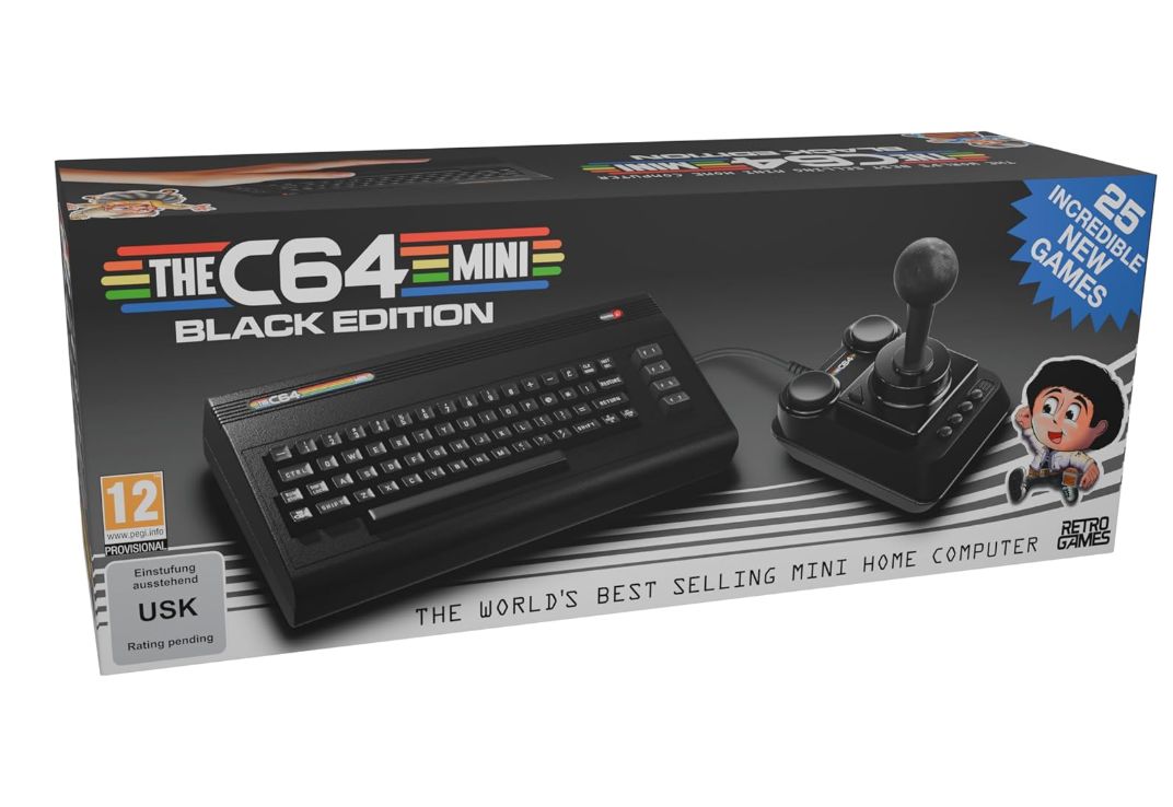 THEC64 Mini Black Edition. Réplica del Commodore 64 con 25 juegos incluidos. Sa