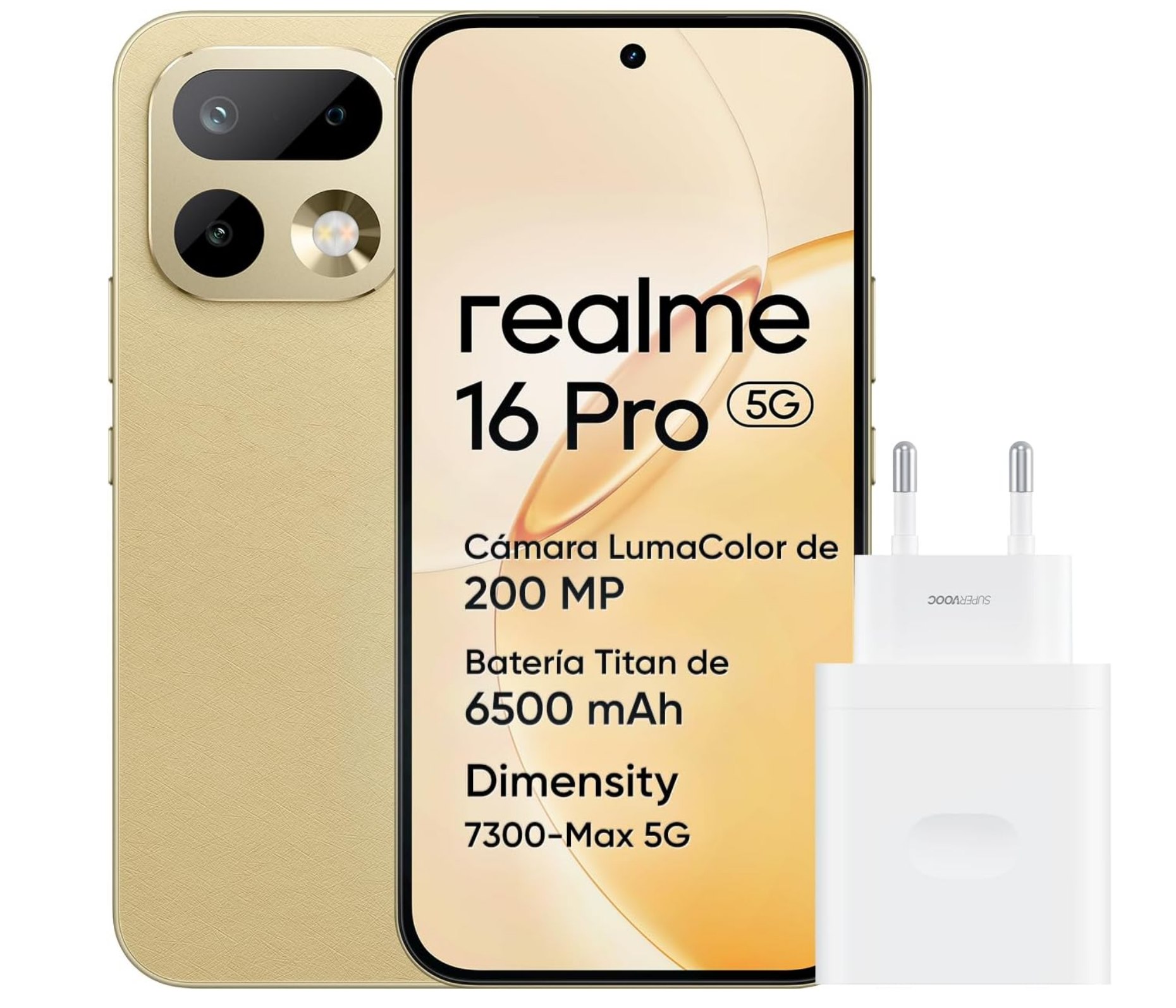Realme 16 Pro 5G 8GB+256GB. Dimensity 7300 Max 5G, pantalla 1.5K 144Hz con prote